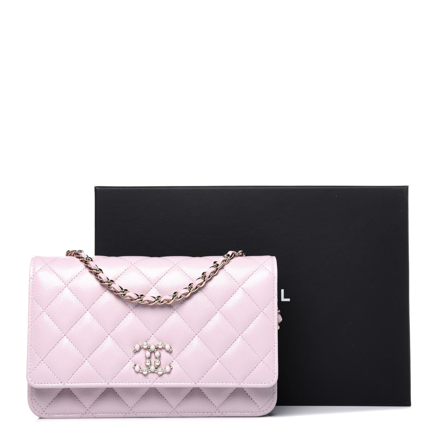Chanel Caviar Quilted Coco Candy Wallet On Chain WOC Light Pink 12 of 12