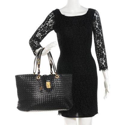Bottega Veneta Nappa Intrecciato Capri Large Tote Nero Black 2 of 8