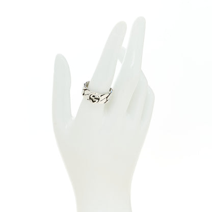 Gucci Sterling Silver Interlocking G Chainlink Wide Band Ring 2 of 5