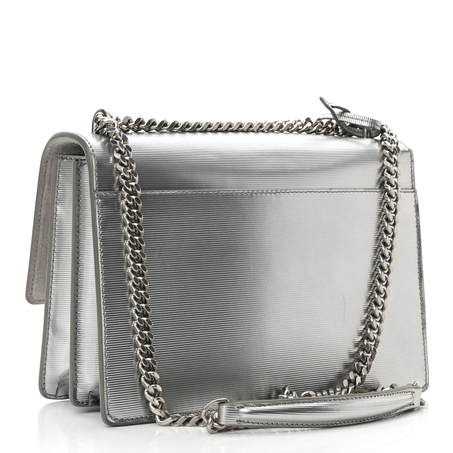 Specchio Calfskin Striped Medium Monogram Sunset Dark Silver