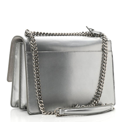 Saint Laurent Specchio Calfskin Striped Medium Monogram Sunset Dark Silver 2 of 9