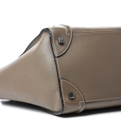 Celine Drummed Calfskin Mini Luggage Souris 6 of 15