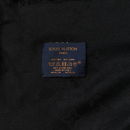 Louis Vuitton Silk Wool Monogram Shawl Black 5 of 5