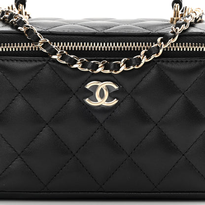 Chanel Lambskin Quilted Small Top Handle Vanity Case With Chain Black 8 of 11
