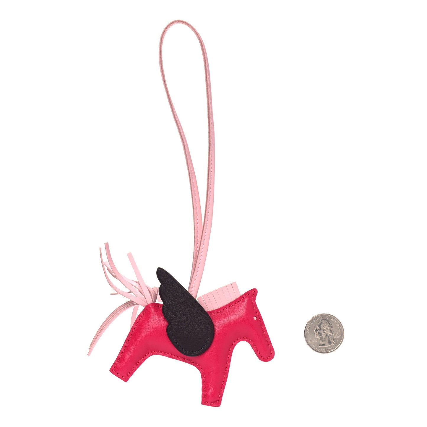 Milo Lambskin Grigri Rodeo Pegase Horse Bag Charm PM Framboise Rose Sakura Rouge Sellier