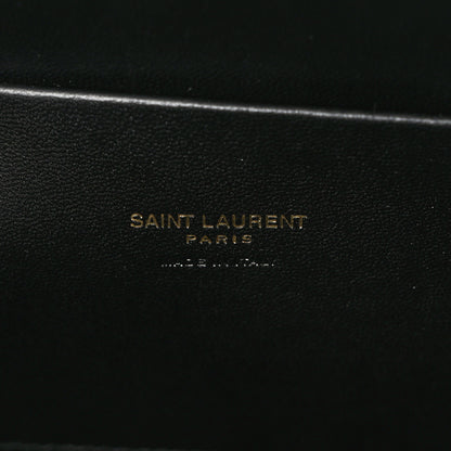 Saint Laurent Nappa Patent Calfskin Two-Toned Gaia Shoulder Bag Sea Salt Black 6 of 8