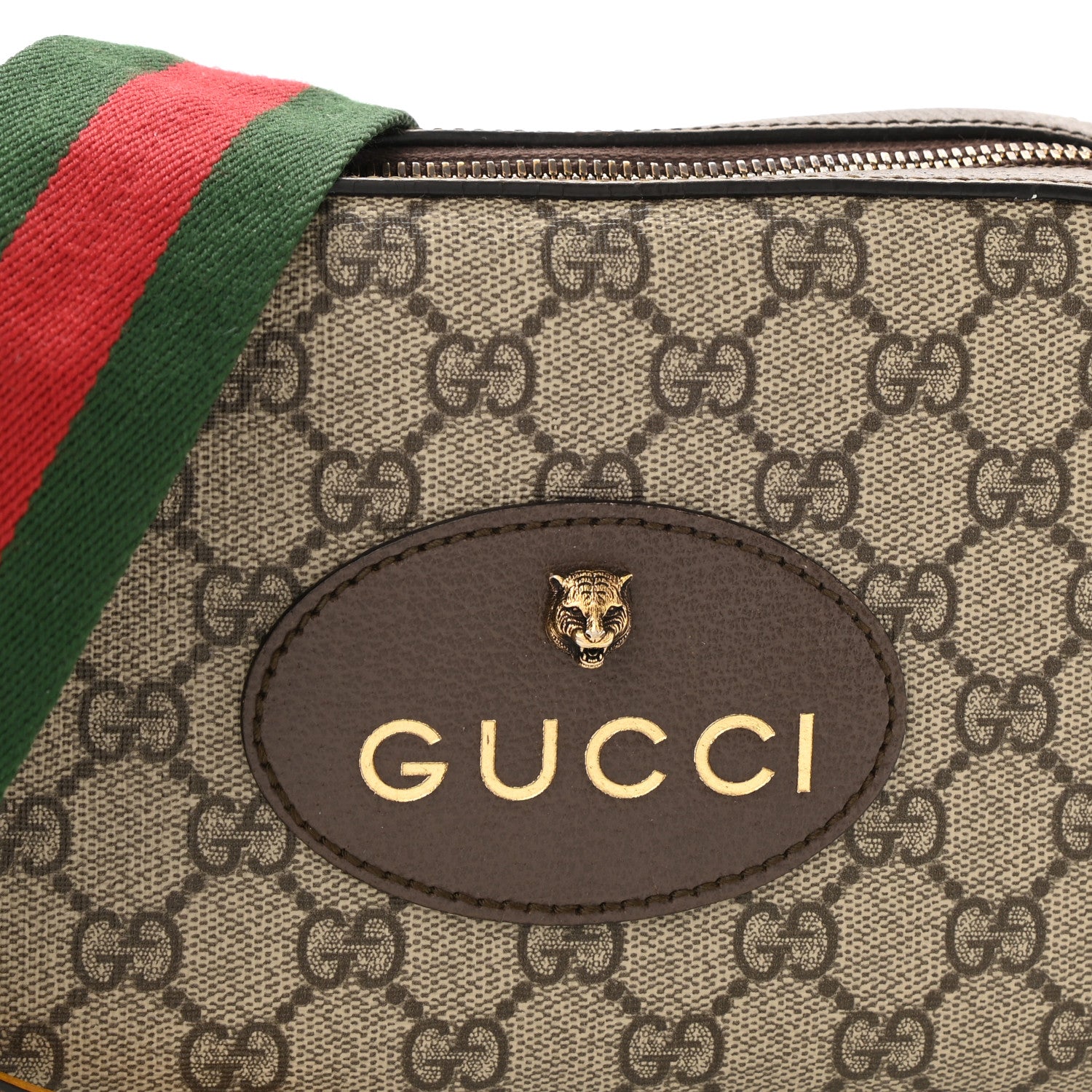 Gucci GG Supreme Monogram Web Neo Vintage Shoulder Bag Beige New Acero Crop 8 of 12