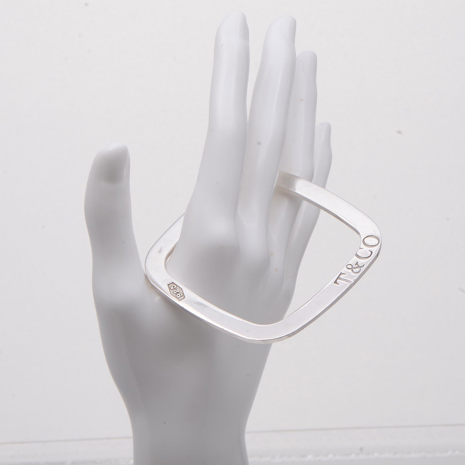 Tiffany Sterling Silver 1837 Square Bangle Bracelet 2 of 6