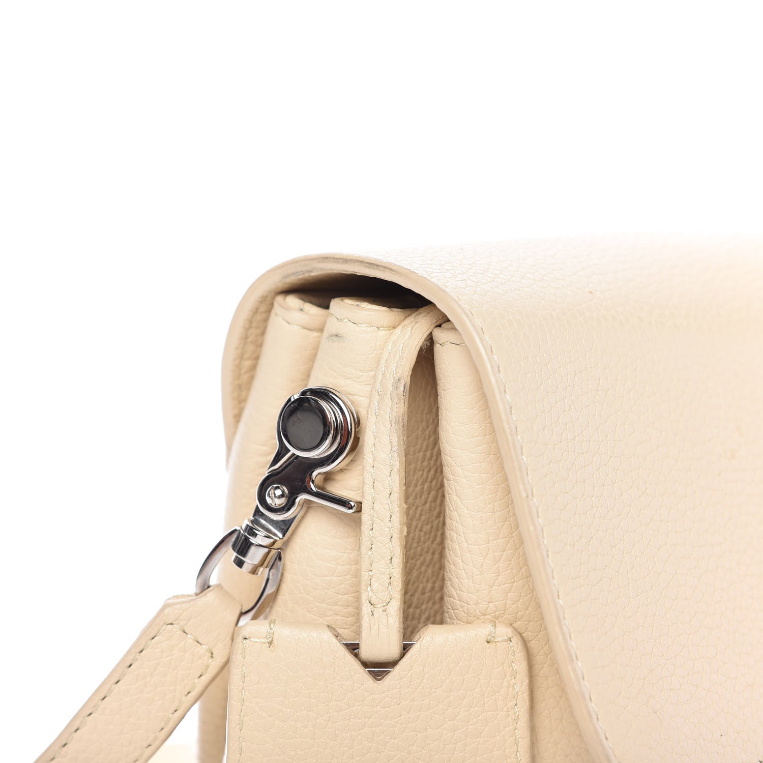 Balenciaga Grained Calfskin Le Dix Soft Courrier Blanc Creme 13 of 14
