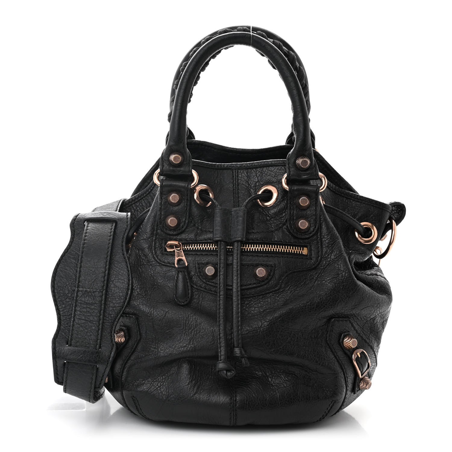 Balenciaga Agneau Giant 12 Rose Gold Hardware Mini Pompon Black 1 of 11