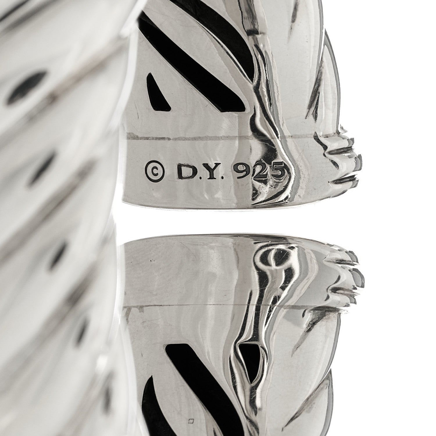 David Yurman Sterling Silver 25mm Waverly Bracelet 3 of 4
