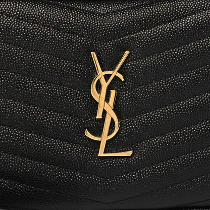 Saint Laurent Grain De Poudre Matelasse Monogram Mini Lou Camera Bag Black 8 of 10