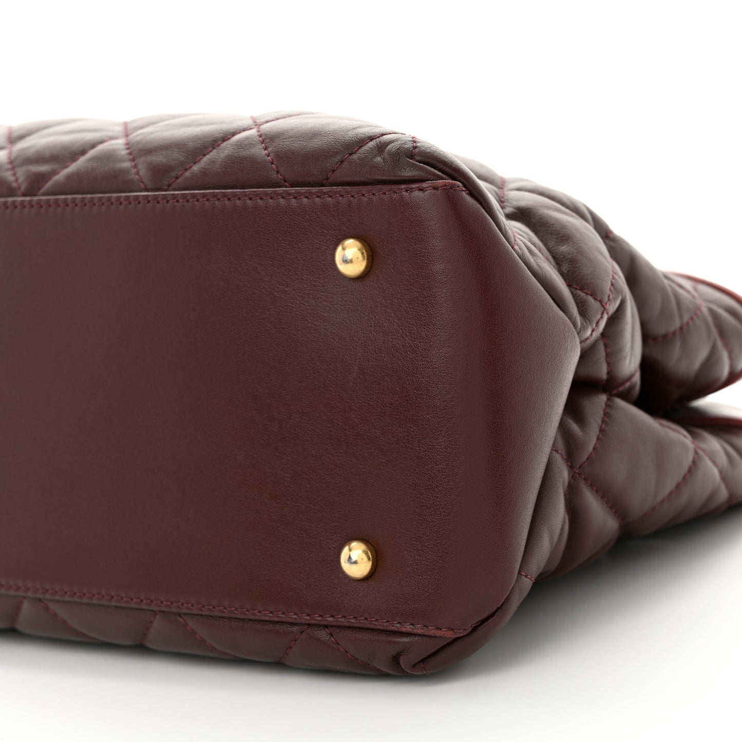 Calfskin Quilted Medium Soft Elegance Tote Burgundy