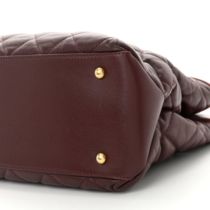 Chanel Calfskin Quilted Medium Soft Elegance Tote Burgundy 10 of 10