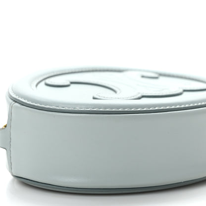 Celine Smooth Calfskin Cuir Small Triomphe Oval Crossbody Purse Soft Blue 9 of 10