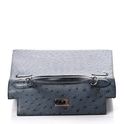 Hermes Ostrich Kelly Sellier 28 Bleu Roi 16 of 49