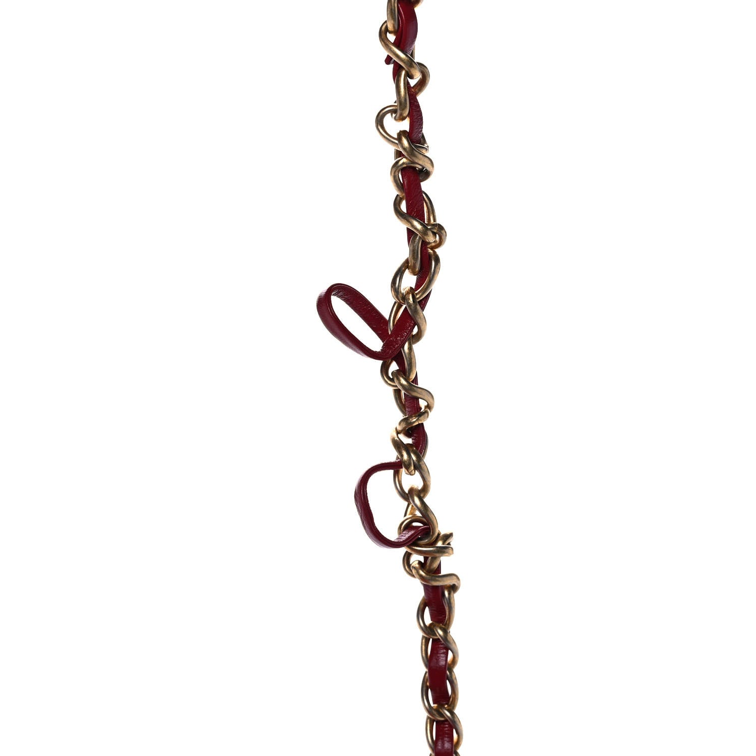 Chanel Shiny Aged Calfskin CC Chain Mini Drawstring Bag Red 12 of 14