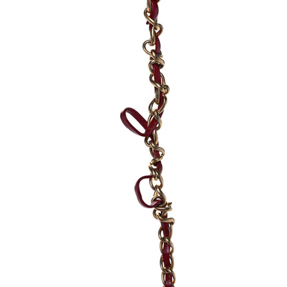 Chanel Shiny Aged Calfskin CC Chain Mini Drawstring Bag Red 12 of 14