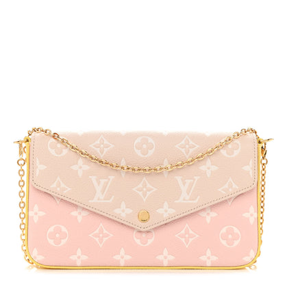 Louis Vuitton Empreinte Spring in the City Felicie Pochette Chain Wallet Pink Beige Yellow 3 of 10