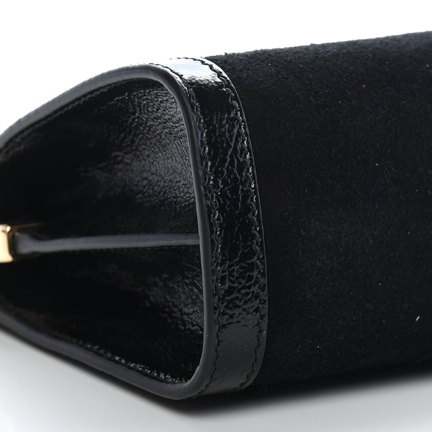 Suede Patent GG Web Small Ophidia Chain Shoulder Bag Black
