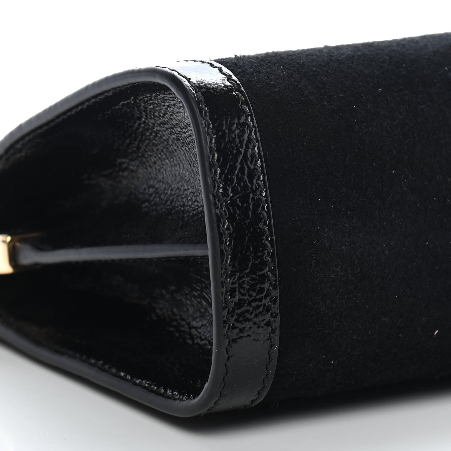 Gucci Suede Patent GG Web Small Ophidia Chain Shoulder Bag Black 8 of 9