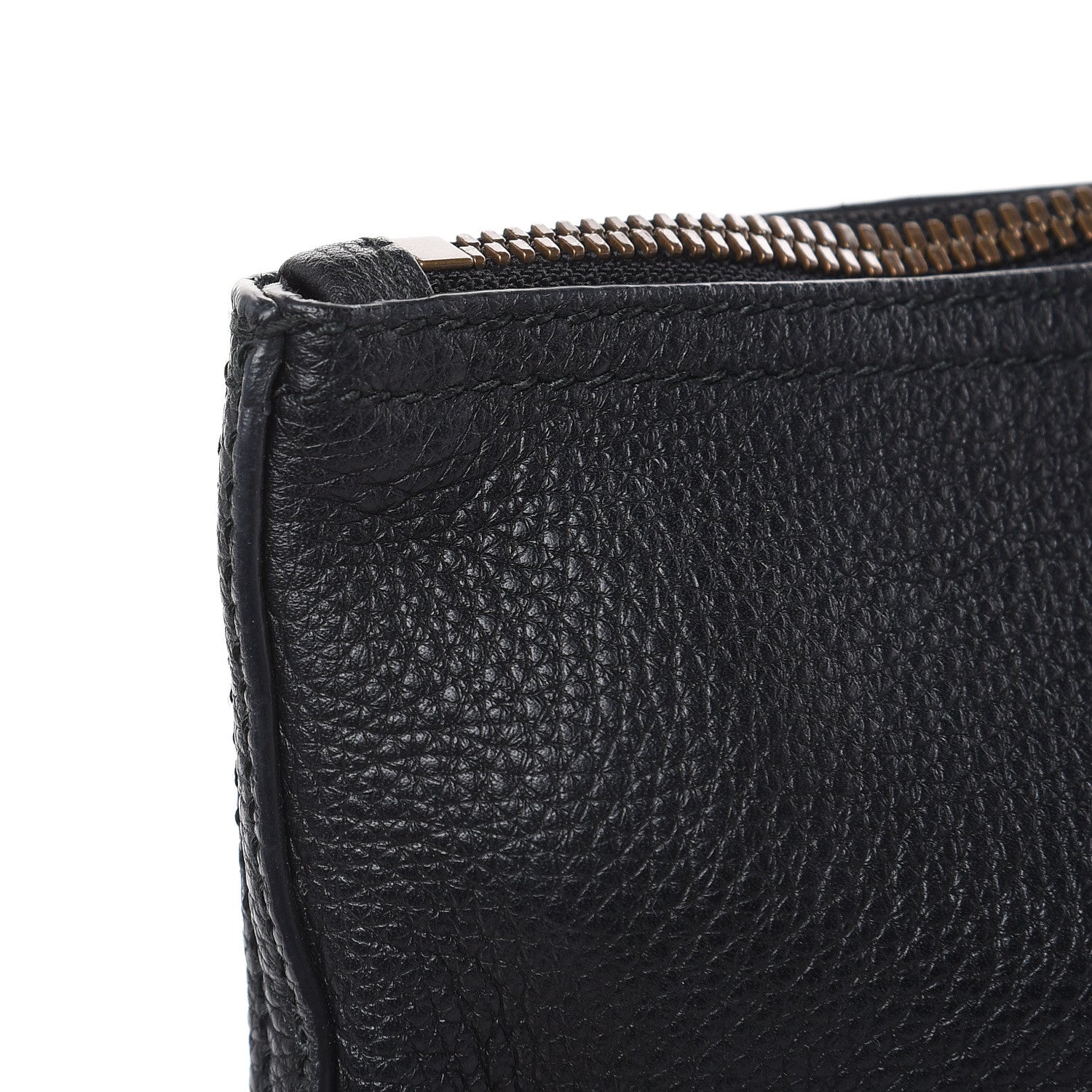 Gucci Pebbled Calfskin Medium Logo Portfolio Clutch Black 10 of 11