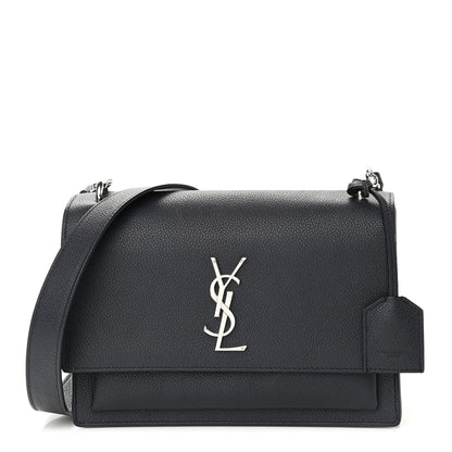 Saint Laurent Grained Calfskin Medium Monogram Sunset Deep Marine 1 of 8