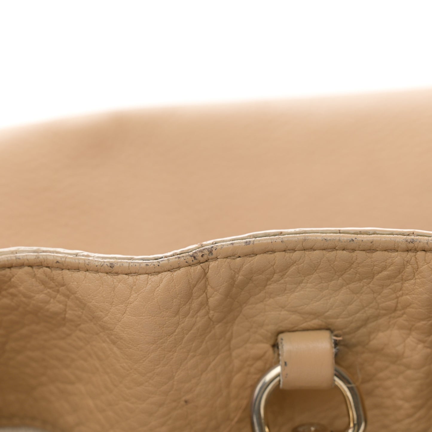 Pebbled Calfskin Large Soho Chain Shoulder Bag Nude