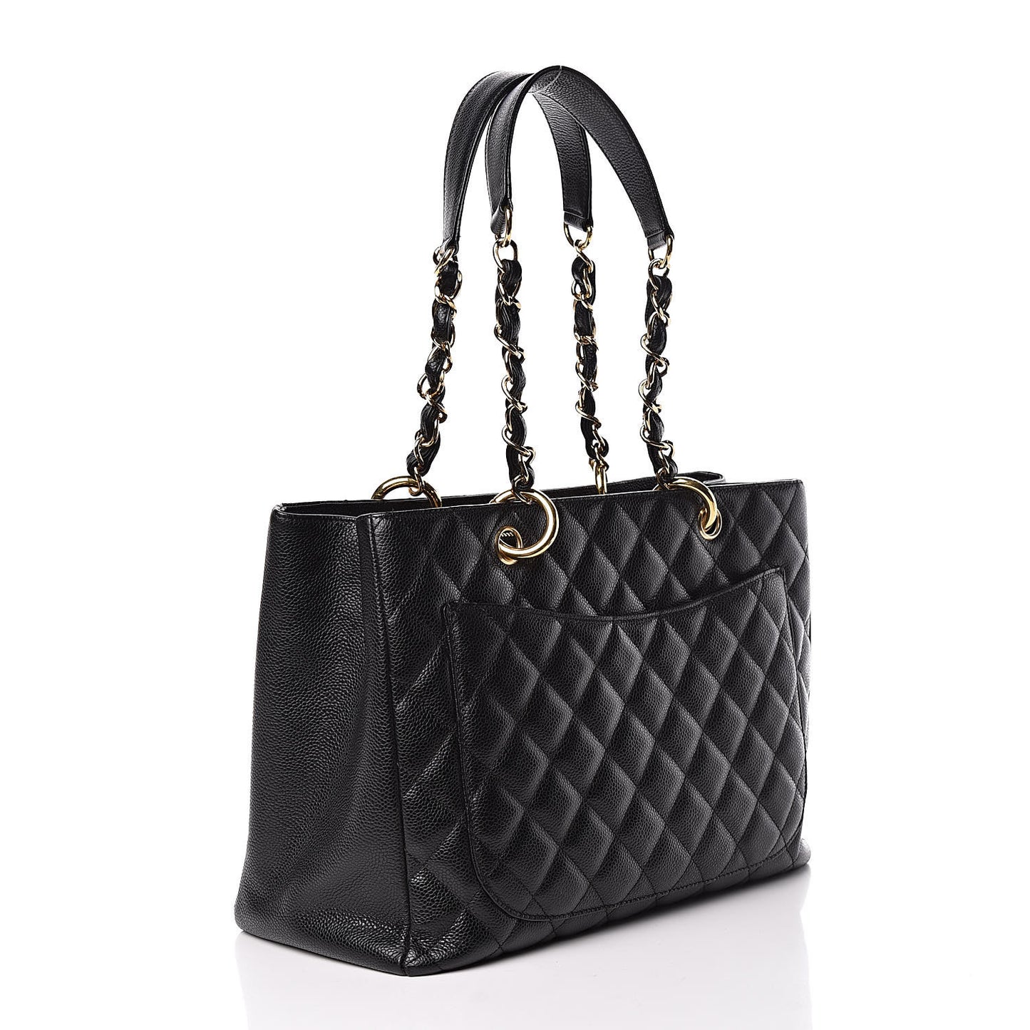 Caviar Quilted Grand Shopping Tote GST Black