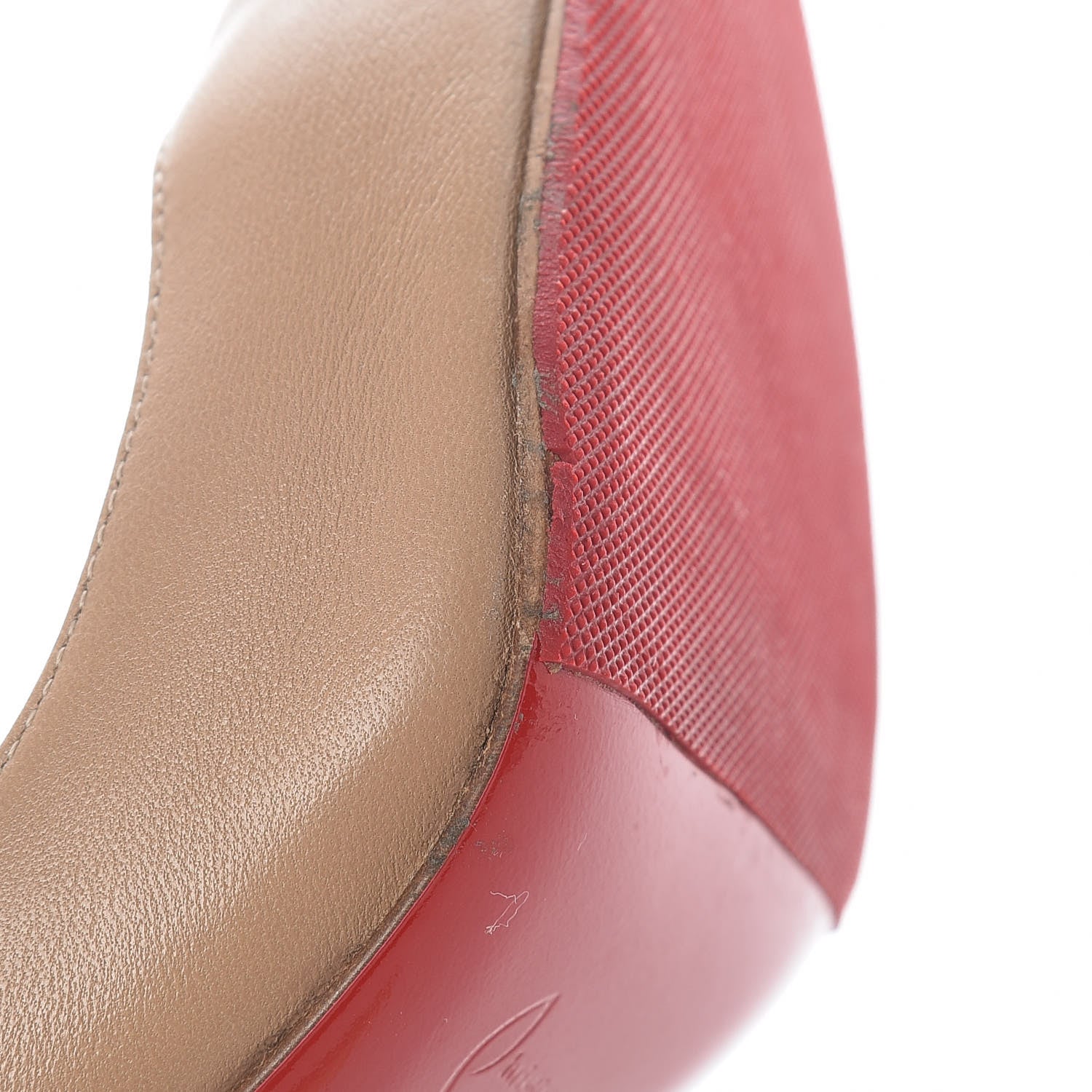 Christian Louboutin Kid Apostrophy 85 Pumps 37.5 Nude 17 of 21