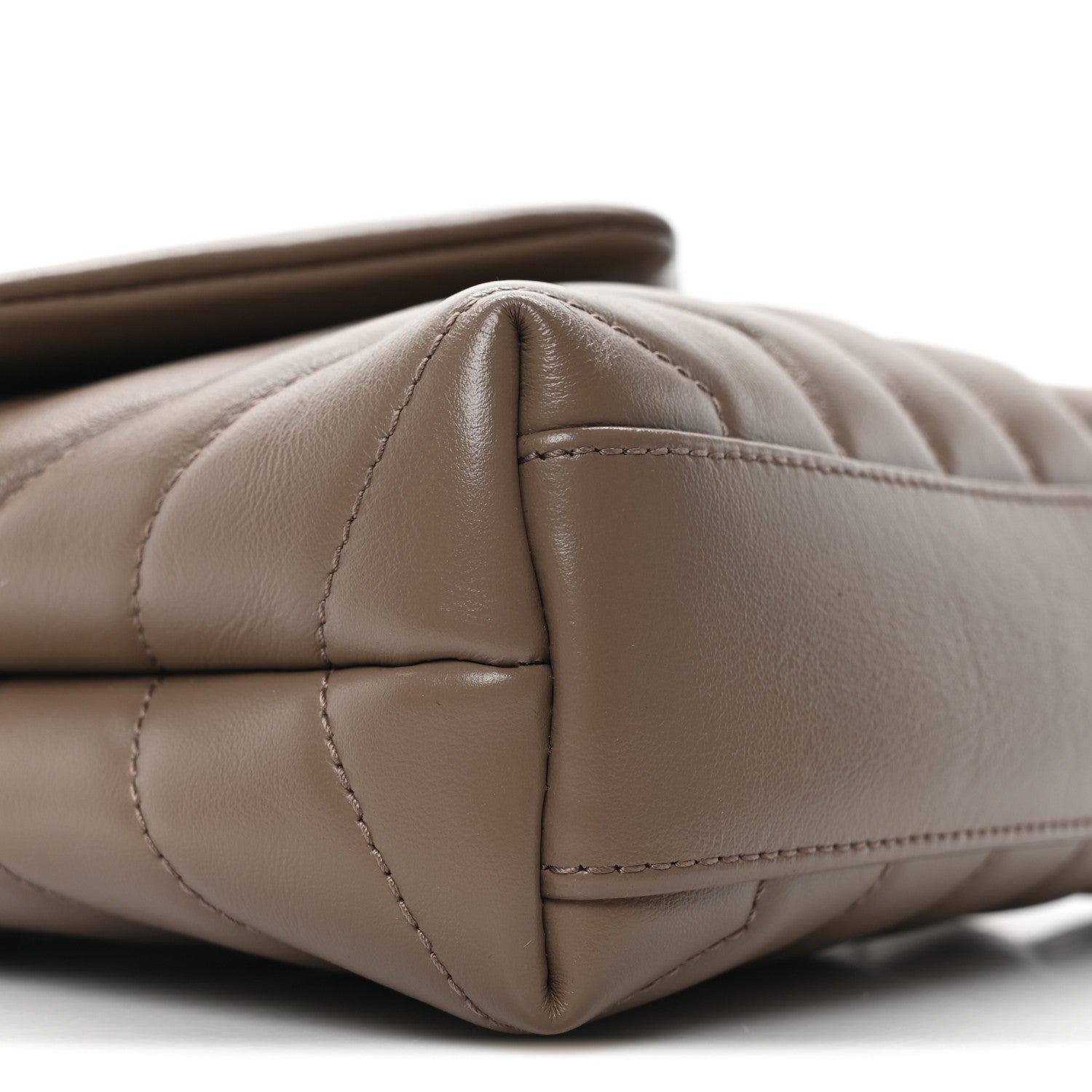 Saint Laurent Calfskin Y Quilted Monogram Toy Loulou Crossbody Bag Taupe 9 of 10