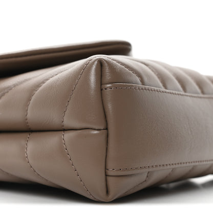 Saint Laurent Calfskin Y Quilted Monogram Toy Loulou Crossbody Bag Taupe 9 of 10