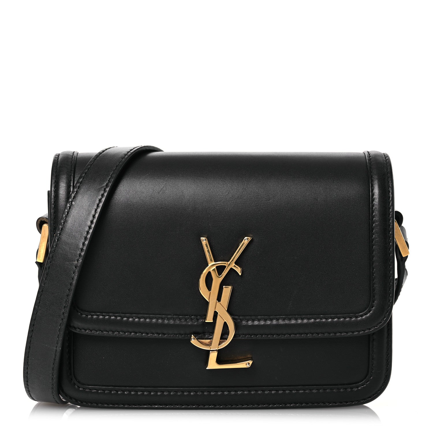 Saint Laurent Smooth Calfskin Small Solferino Satchel Black 1 of 17