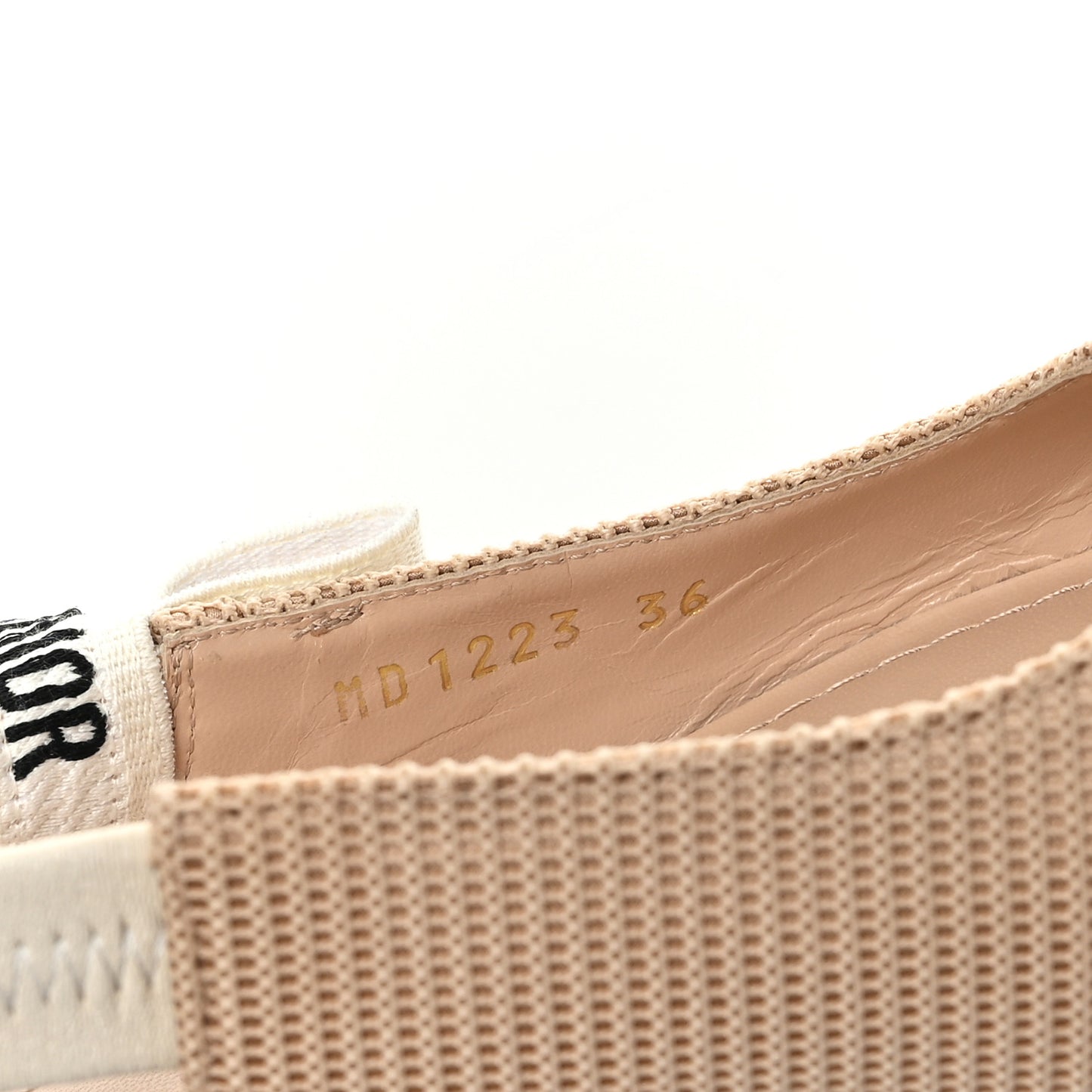 Technical Canvas Ribbon J'Adior Slingback Ballet Flats 36 Powder Nude