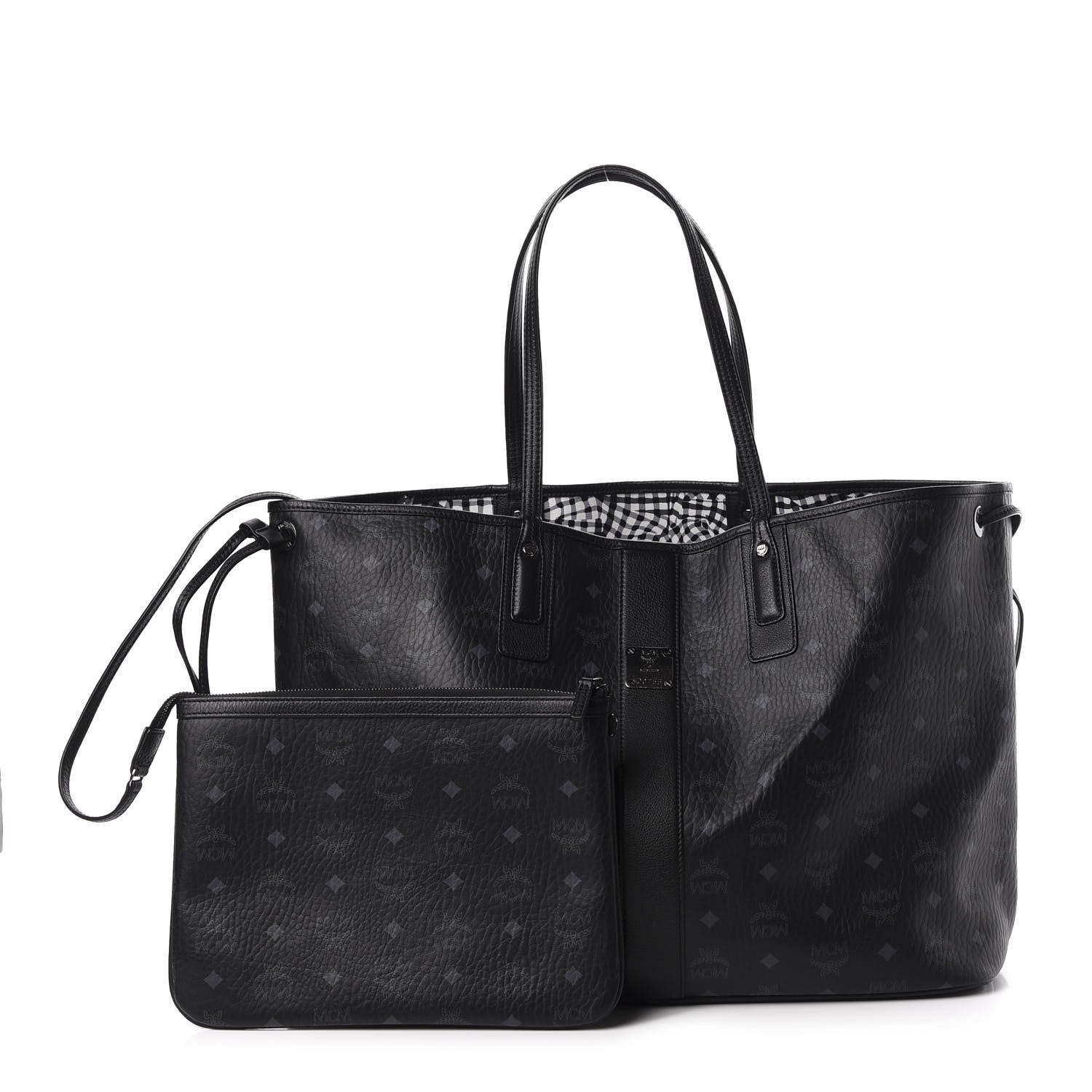 MCM Visetos Large Liz Reversible Shopper Tote Black 1 of 16