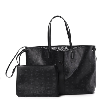 MCM Visetos Large Liz Reversible Shopper Tote Black 1 of 16