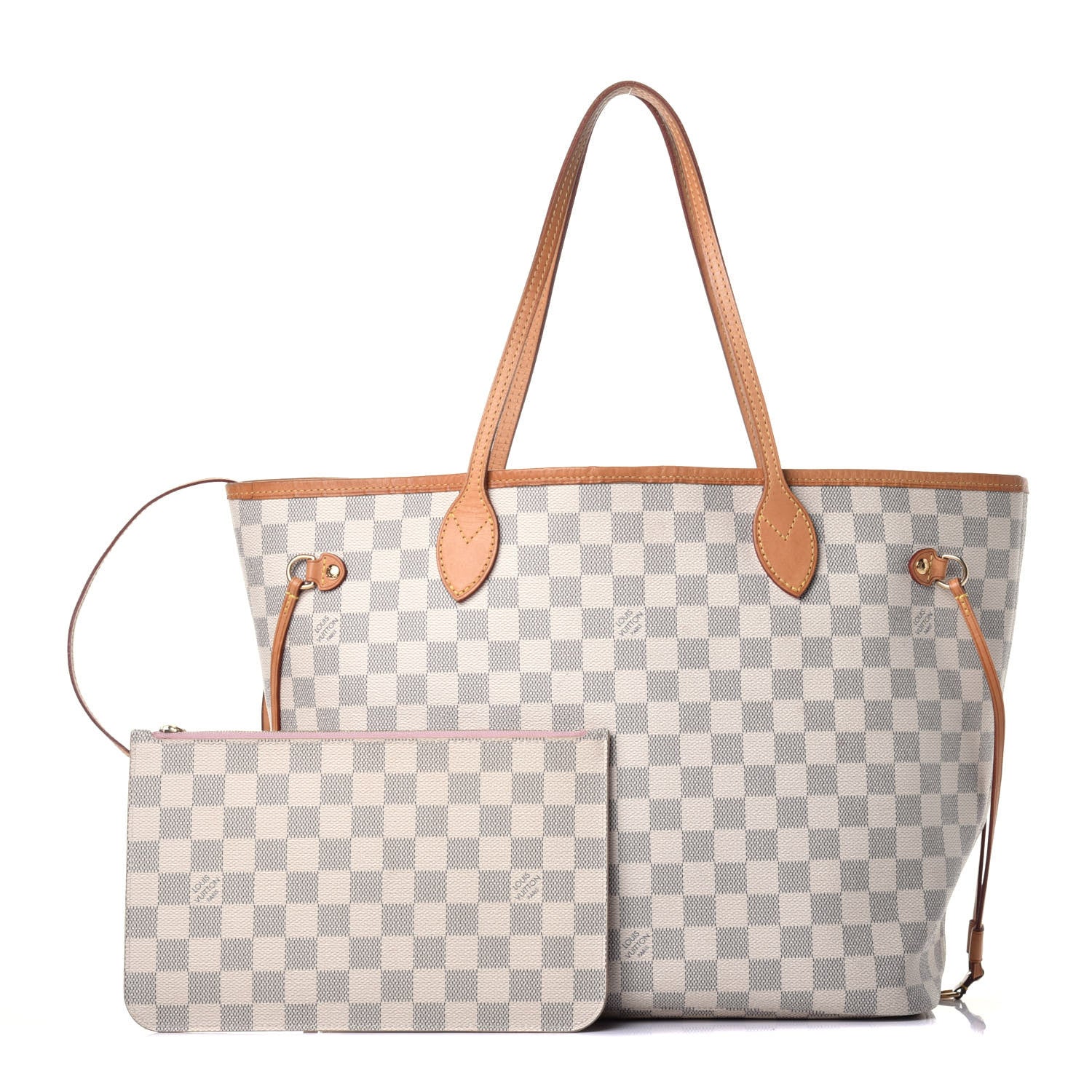 Louis Vuitton Damier Azur Neo Neverfull MM Rose Ballerine 1 of 8