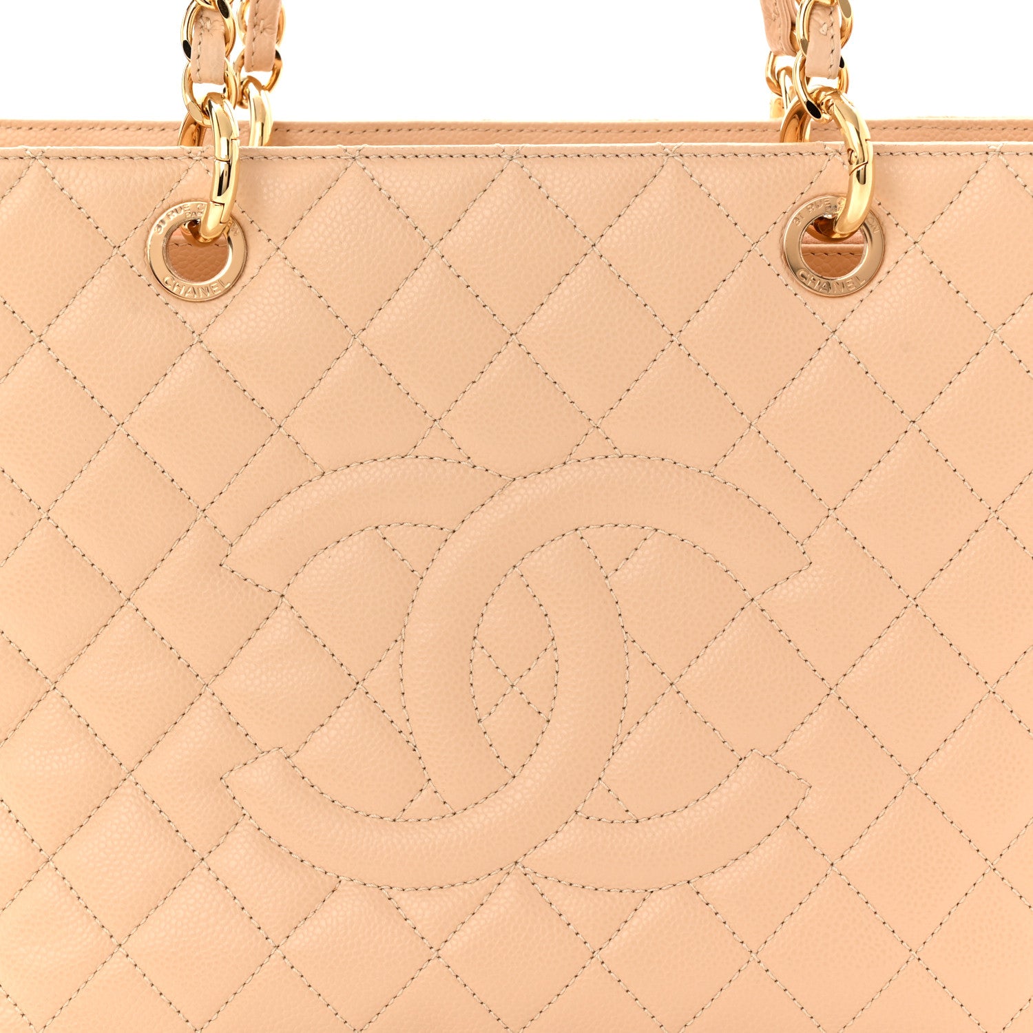 Chanel Caviar Quilted Grand Shopping Tote GST Beige Clair 8 of 11
