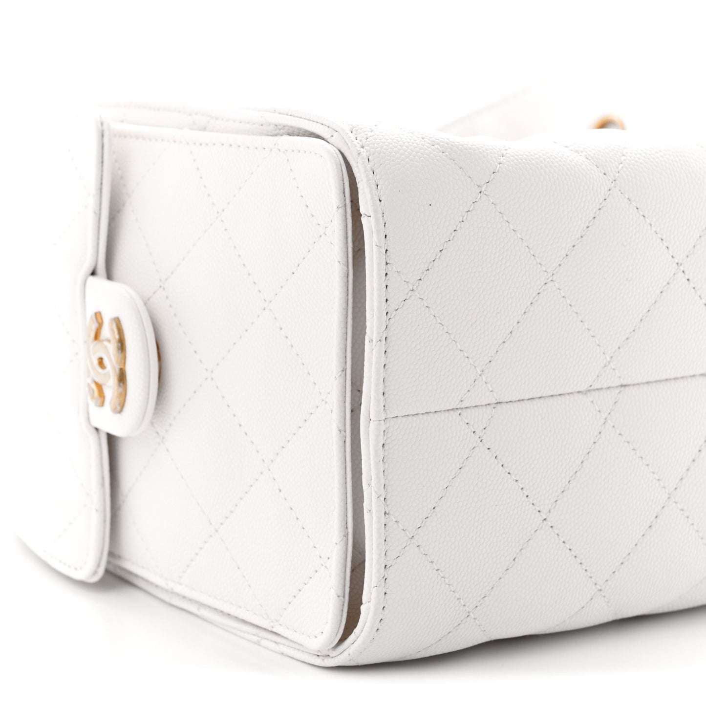 Caviar Quilted Small Chanel 25 Handbag White White