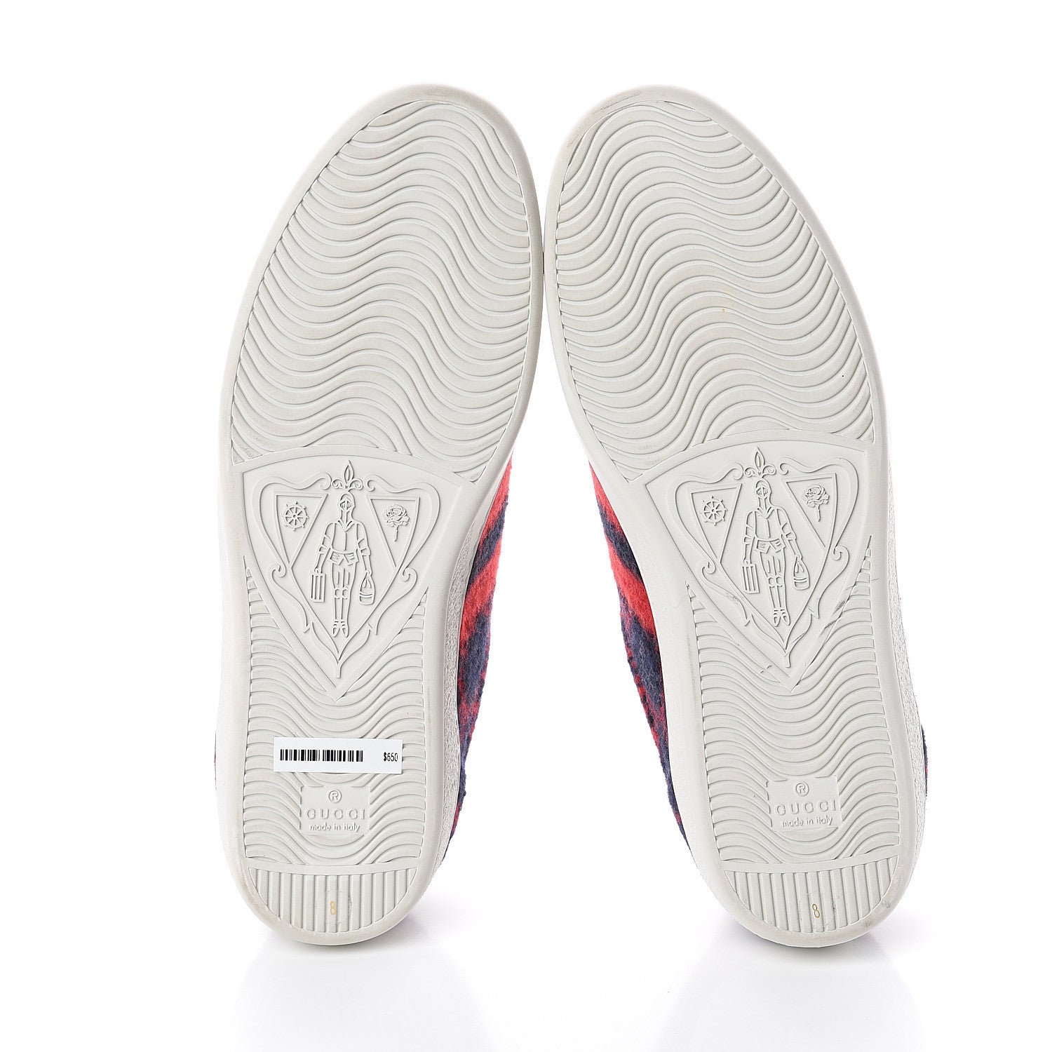 Gucci Covered Wool Big GG Monogram Mens Sneakers 8 Blue Red Mystic White 5 of 7