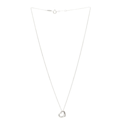 Tiffany Sterling Silver 11mm Elsa Peretti Open Heart Pendant Necklace 3 of 5