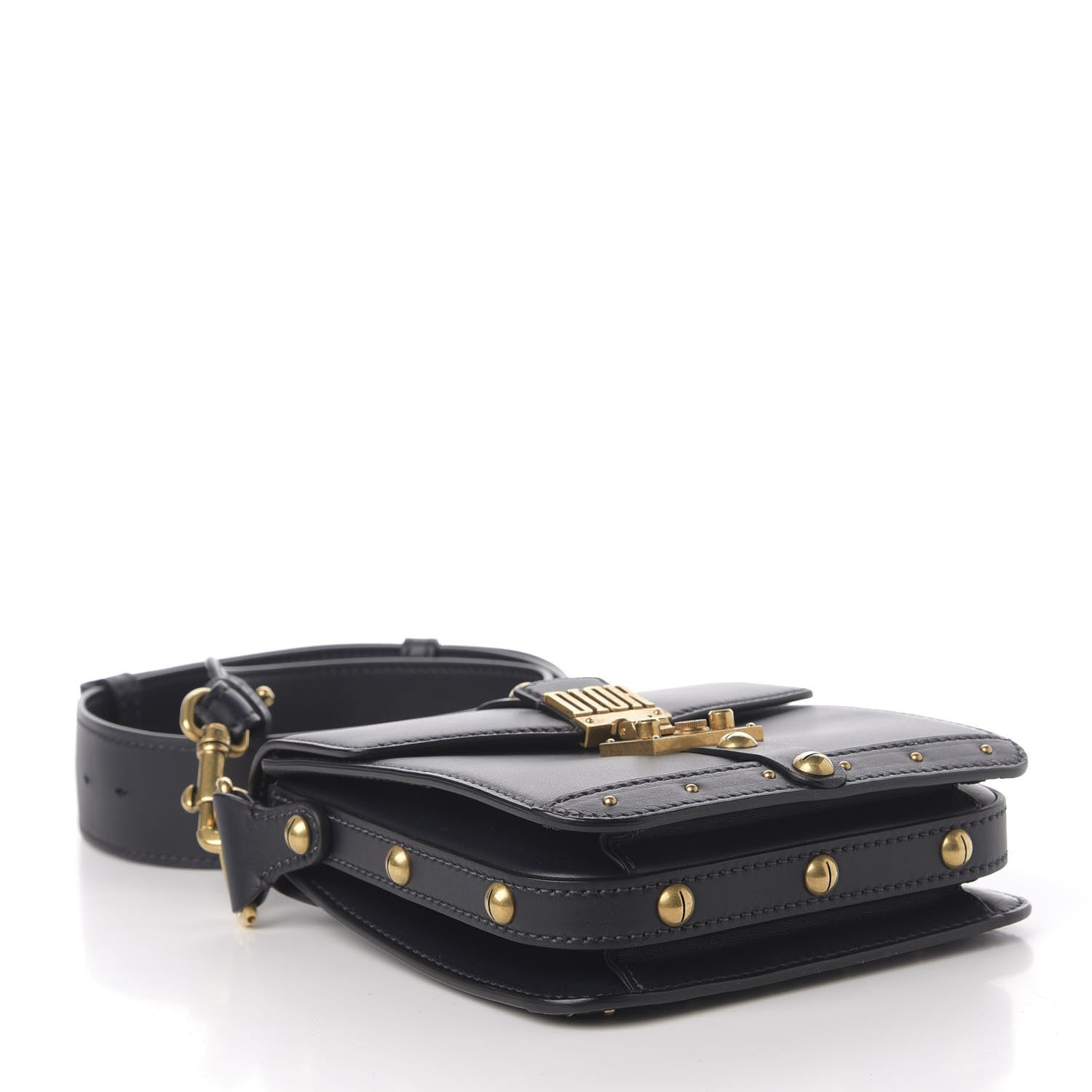 Christian Dior Calfskin Studded Square Dioraddict Flap Black 4 of 14