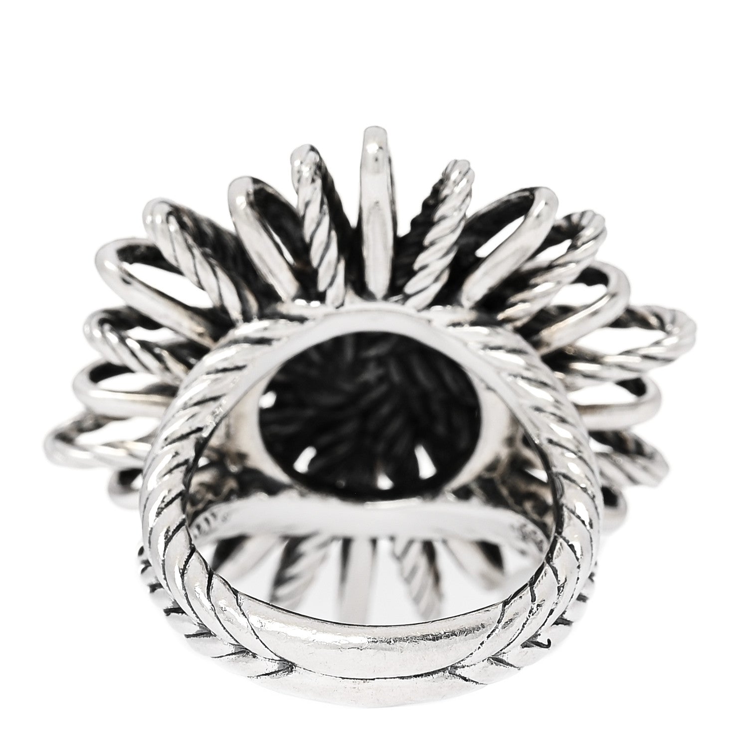David Yurman Sterling Silver Diamond 30mm Starburst Ring 52 6 3 of 6
