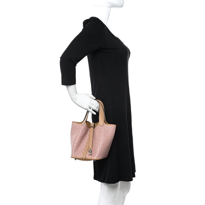 Hermes Swift Lucky Daisy Picotin Lock 18 PM Chai Rose White 2 of 10