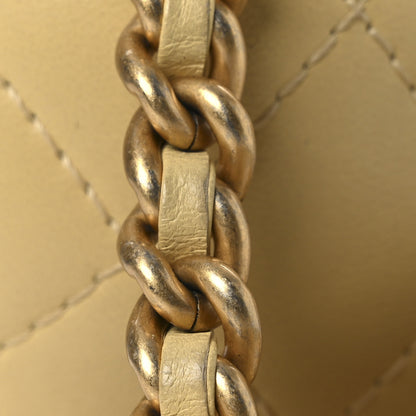 Chanel Lambskin Quilted CC Bubble Vanity Case With Chain Light Yellow 12 of 12