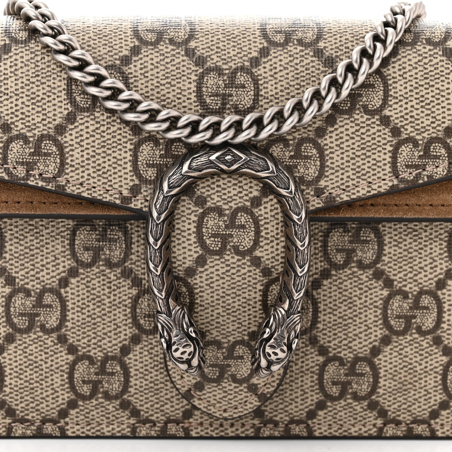GG Supreme Monogram Super Mini Dionysus Shoulder Bag Taupe