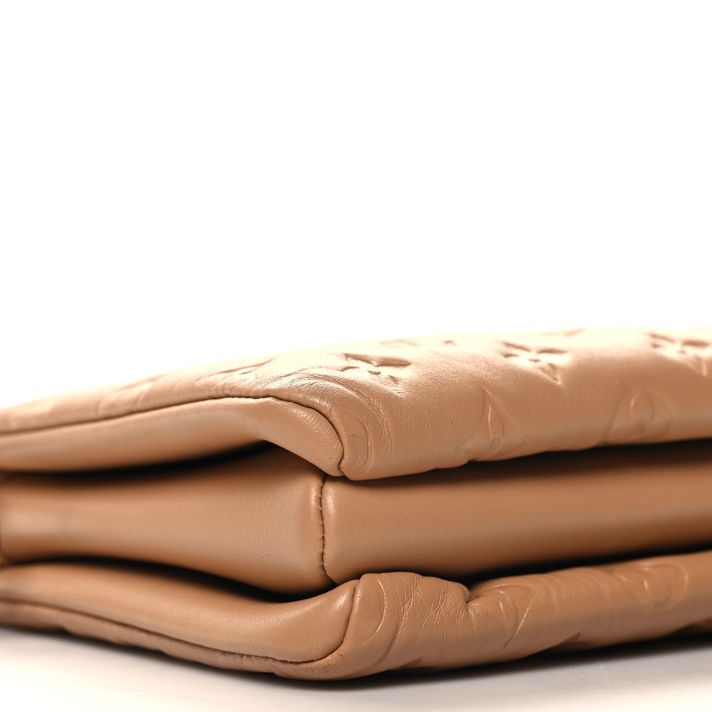 Lambskin Embossed Monogram Coussin PM Camel