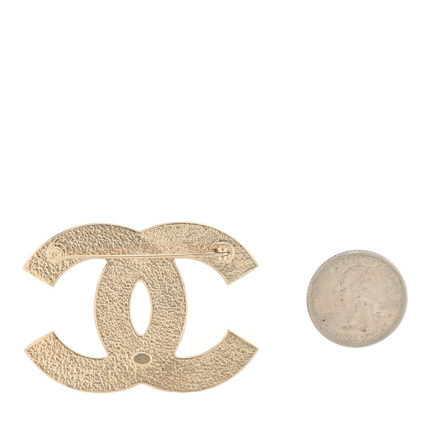 Chanel Resin Metal CC Brooch Gold Pink 2 of 3