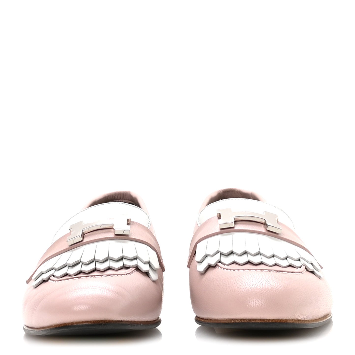 Goatskin Womens Royal Loafers 37.5 Rose Porcelain White