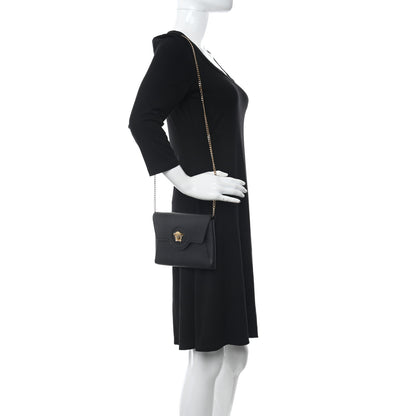 Versace Grained Calfskin La Medusa Chain Crossbody Bag Black 3 of 9